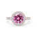 CECILY - Lab Grown Pink Sapphire & Diamond 18k Rose Gold Halo Ring Engagement Ring Lily Arkwright