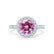 CECILY - Lab Grown Pink Sapphire & Diamond Platinum 950 Halo Ring Engagement Ring Lily Arkwright