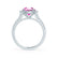 CECILY - Lab Grown Pink Sapphire & Diamond 18k White Gold Halo Ring Engagement Ring Lily Arkwright
