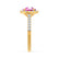 CECILY - Lab Grown Pink Sapphire & Diamond 18k Yellow Gold Halo Ring Engagement Ring Lily Arkwright