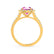 CECILY - Lab Grown Pink Sapphire & Diamond 18k Yellow Gold Halo Ring Engagement Ring Lily Arkwright