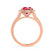 CECILY - Lab Grown Red Ruby & Diamond 18k Rose Gold Halo Ring Engagement Ring Lily Arkwright