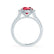CECILY - Lab Grown Red Ruby & Diamond Platinum Halo Ring Engagement Ring Lily Arkwright
