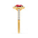 CECILY - Lab Grown Red Ruby & Diamond 18k Yellow Gold Halo Ring Engagement Ring Lily Arkwright