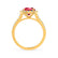 CECILY - Lab Grown Red Ruby & Diamond 18k Yellow Gold Halo Ring Engagement Ring Lily Arkwright