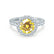 CECILY - Lab Grown Yellow Sapphire & Diamond Platinum Halo Ring Engagement Ring Lily Arkwright