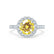 CECILY - Lab Grown Yellow Sapphire & Diamond Platinum Halo Ring Engagement Ring Lily Arkwright