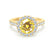 CECILY - Lab Grown Yellow Sapphire & Diamond 18k Yellow Gold Halo Ring Engagement Ring Lily Arkwright