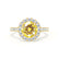 CECILY - Lab Grown Yellow Sapphire & Diamond 18k Yellow Gold Halo Ring Engagement Ring Lily Arkwright