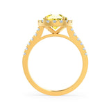 CECILY - Lab Grown Yellow Sapphire & Diamond 18k Yellow Gold Halo Ring Engagement Ring Lily Arkwright