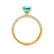 COCO - Cushion Aqua Spinel & Diamond 18k Yellow Gold Hidden Halo Triple Pavé Shoulder Set Engagement Ring Lily Arkwright