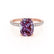 COCO - Elongated Cushion Cut Alexandrite 18k Rose Gold Petite Hidden Halo Triple Pavé Engagement Ring Lily Arkwright