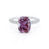 COCO - Elongated Cushion Cut Alexandrite 18k White Gold Petite Hidden Halo Triple Pavé Engagement Ring Lily Arkwright