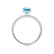 COCO - Elongated Cushion Cut Aqua Spinel 18k White Gold Petite Hidden Halo Triple Pavé Engagement Ring Lily Arkwright