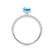 COCO - Elongated Cushion Cut Aqua Spinel 950 Platinum Petite Hidden Halo Triple Pavé Engagement Ring Lily Arkwright