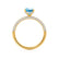 COCO - Elongated Cushion Cut Aqua Spinel 18k Yellow Gold Petite Hidden Halo Triple Pavé Engagement Ring Lily Arkwright