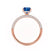 COCO - Elongated Cushion Cut Blue Sapphire 18k Rose Gold Petite Hidden Halo Triple Pavé Engagement Ring Lily Arkwright