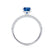 COCO - Elongated Cushion Cut Blue Sapphire 950 Platinum Petite Hidden Halo Triple Pavé Engagement Ring Lily Arkwright