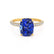 COCO - Elongated Cushion Cut Blue Sapphire 18k Yellow Gold Petite Hidden Halo Triple Pavé Engagement Ring Lily Arkwright