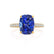 COCO - Elongated Cushion Cut Blue Sapphire 18k Yellow Gold Petite Hidden Halo Triple Pavé Engagement Ring Lily Arkwright