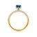 COCO - Elongated Cushion Cut Blue Sapphire 18k Yellow Gold Petite Hidden Halo Triple Pavé Engagement Ring Lily Arkwright