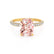 COCO - Elongated Cushion Cut Champagne Sapphire 18k Yellow Gold Petite Hidden Halo Triple Pavé Engagement Ring Lily Arkwright