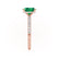 COCO - Elongated Cushion Cut Emerald 18k Rose Gold Petite Hidden Halo Triple Pavé Engagement Ring Lily Arkwright
