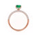 COCO - Elongated Cushion Cut Emerald 18k Rose Gold Petite Hidden Halo Triple Pavé Engagement Ring Lily Arkwright