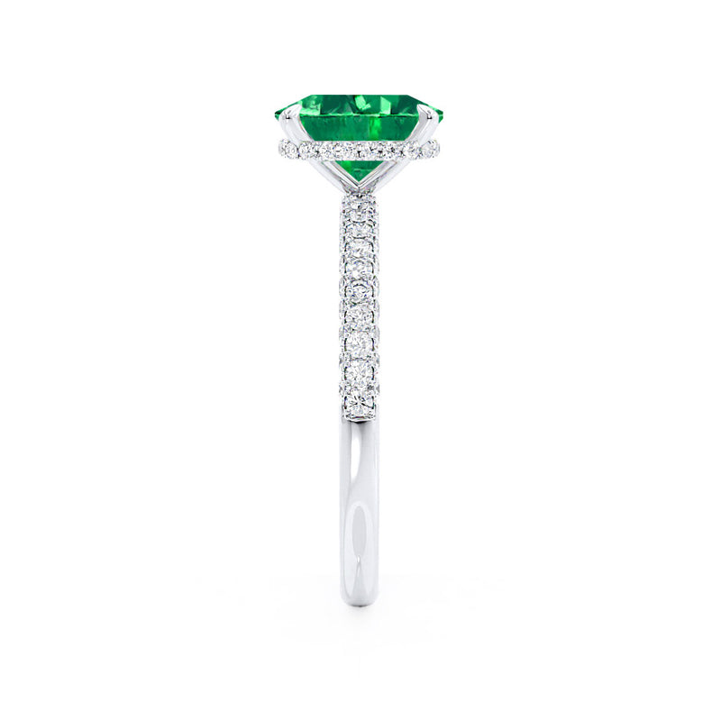 COCO Chatham® Elongated Cushion Cut Emerald 950 Platinum Petite