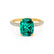 COCO - Elongated Cushion Cut Emerald 18k Yellow Gold Petite Hidden Halo Triple Pavé Engagement Ring Lily Arkwright