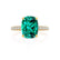 COCO - Elongated Cushion Cut Emerald 18k Yellow Gold Petite Hidden Halo Triple Pavé Engagement Ring Lily Arkwright