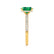 COCO - Elongated Cushion Cut Emerald 18k Yellow Gold Petite Hidden Halo Triple Pavé Engagement Ring Lily Arkwright