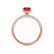 COCO - Elongated Cushion Cut Ruby 18k Rose Gold Petite Hidden Halo Triple Pavé Engagement Ring Lily Arkwright