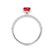 COCO - Elongated Cushion Cut Ruby 950 Platinum Petite Hidden Halo Triple Pavé Engagement Ring Lily Arkwright