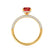 COCO - Elongated Cushion Cut Ruby 18k Yellow Gold Petite Hidden Halo Triple Pavé Engagement Ring Lily Arkwright