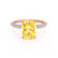 COCO - Elongated Cushion Cut Yellow Sapphire 18k Rose Gold Petite Hidden Halo Triple Pavé Engagement Ring Lily Arkwright