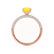 COCO - Elongated Cushion Cut Yellow Sapphire 18k Rose Gold Petite Hidden Halo Triple Pavé Engagement Ring Lily Arkwright