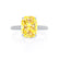 COCO - Elongated Cushion Cut Yellow Sapphire 950 Platinum Petite Hidden Halo Triple Pavé Engagement Ring Lily Arkwright