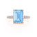 COCO - Emerald Aqua Spinel & Diamond 18k Rose Gold Petite Hidden Halo Triple Pavé Ring Engagement Ring Lily Arkwright