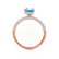 COCO - Emerald Aqua Spinel & Diamond 18k Rose Gold Petite Hidden Halo Triple Pavé Ring Engagement Ring Lily Arkwright
