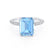COCO - Emerald Aqua Spinel & Diamond 18k White Gold Petite Hidden Halo Triple Pavé Ring Engagement Ring Lily Arkwright