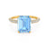 COCO - Emerald Aqua Spinel & Diamond 18k Yellow Gold Petite Hidden Halo Triple Pavé Ring Engagement Ring Lily Arkwright