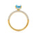 COCO - Emerald Aqua Spinel & Diamond 18k Yellow Gold Petite Hidden Halo Triple Pavé Ring Engagement Ring Lily Arkwright