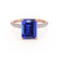 COCO - Emerald Blue Sapphire & Diamond 18k Rose Gold Petite Hidden Halo Triple Pavé Ring Engagement Ring Lily Arkwright