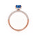 COCO - Emerald Blue Sapphire & Diamond 18k Rose Gold Petite Hidden Halo Triple Pavé Ring Engagement Ring Lily Arkwright
