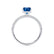 COCO - Emerald Blue Sapphire & Diamond 18k White Gold Petite Hidden Halo Triple Pavé Ring Engagement Ring Lily Arkwright