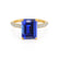 COCO - Emerald Blue Sapphire & Diamond 18k Yellow Gold Petite Hidden Halo Triple Pavé Ring Engagement Ring Lily Arkwright