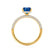 COCO - Emerald Blue Sapphire & Diamond 18k Yellow Gold Petite Hidden Halo Triple Pavé Ring Engagement Ring Lily Arkwright