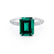 COCO - Emerald & Diamond 18k White Gold Petite Hidden Halo Triple Pavé Ring Engagement Ring Lily Arkwright