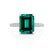 COCO - Emerald & Diamond 950 Platinum Petite Hidden Halo Triple Pavé Ring Engagement Ring Lily Arkwright